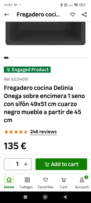 Fregadero Cocina Negro Nuevo !