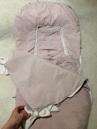 Saco para silla de bebé rosa estrellas/rayas