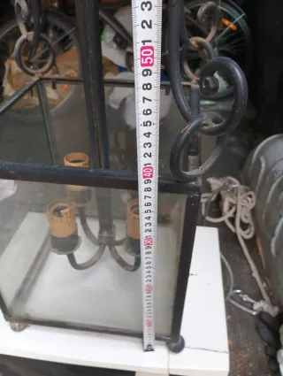 Lámpara de forja y cristal