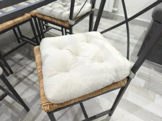 Mesa comedor cristal y forja Ikea + 6 sillas