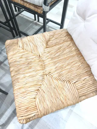 Mesa comedor cristal y forja Ikea + 6 sillas