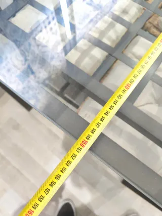 Mesa comedor cristal y forja Ikea + 6 sillas