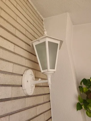 5 Apliques de forja blanco para terraza o jardín