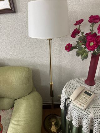 Lámpara de pie vintage metal y cristal