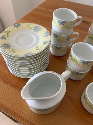 Juego de café DANKOTUWA flores porcelana