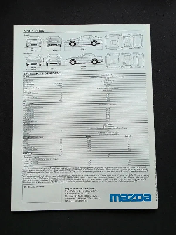 Catálogo Mazda RX-7 Turbo