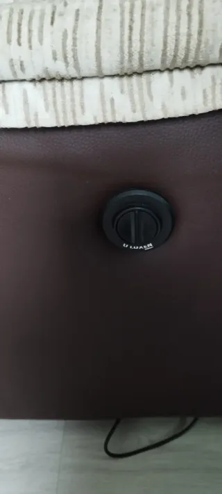 Sillón Reclinable Eléctrico Beige y Marrón