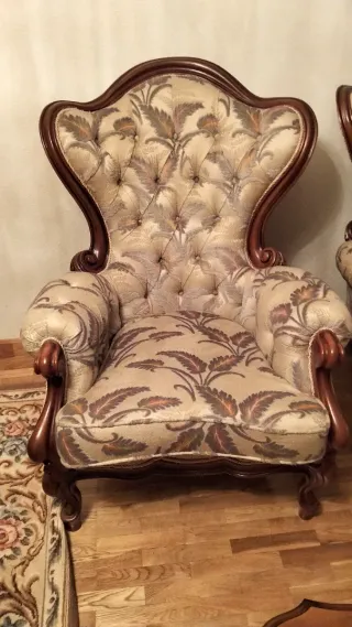 Conjunto Sofá, mesa y Sillones Luis XV