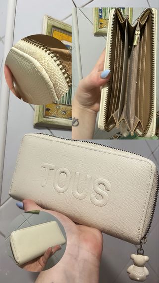 Cartera Tous Beige Cremallera Oso