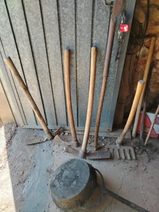 Herramientas antiguas de campo, decoración