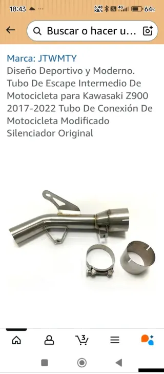 Supresor de catalizador Kawasaki Z900 2017-2024