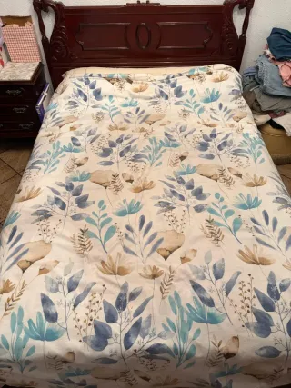 Cama Matrimonio Madera Oscura