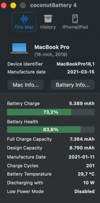 MacBook Pro A2141 1TB 16GB RAM con grafica AMD Radeon Pro 5500M 4GB
