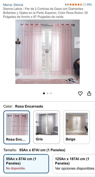 Cortinas rosa con detalles brillantes
