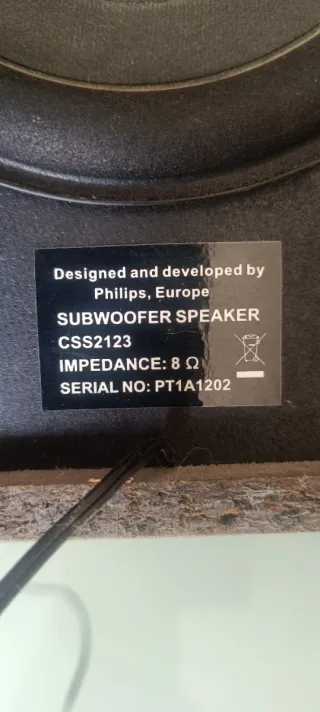 Subwoofer Philips Negro Pasivo