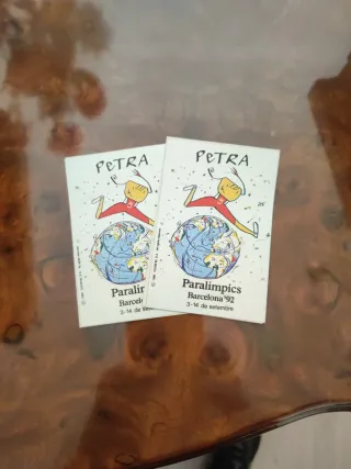 2 Pegatinas Petra Paralímpicos Barcelona '92