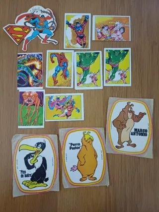 Lote cromos variados Superhéroes y dibujos