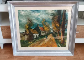 Cuadro con lámina de paisaje