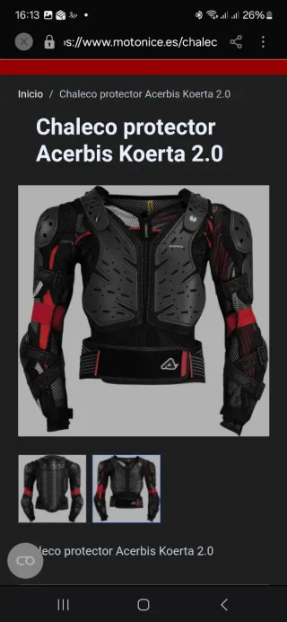 Peto chaleco protector Acerbis Koerta 2.0