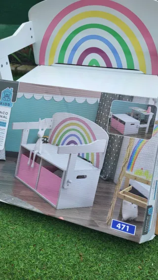 Banco/escritorio infantil con almacenaje