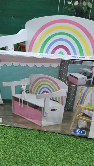 Banco/escritorio infantil con almacenaje