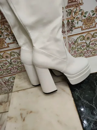 Botas de plataforma rosa,negra,blanca, talla 37