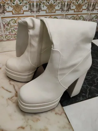 Botas de plataforma rosa,negra,blanca, talla 37