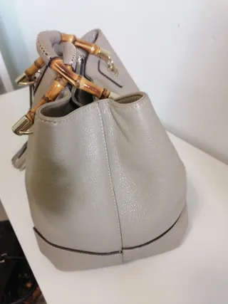 Bolso Purificación Garcia Piel Tono Topo