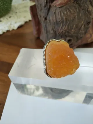 Anello agata rossa naturale montatura argento