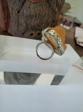 Anello agata rossa naturale montatura argento