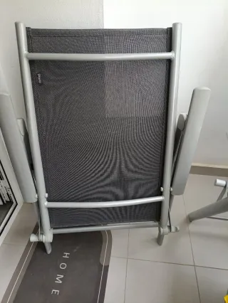 Silla plegable exterior gris