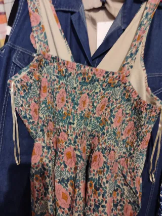 Vestido largo rayas beige y negro