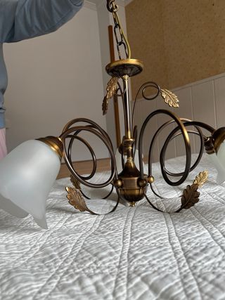 Juego 3 Lámparas Vintage Doradas