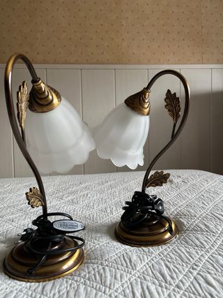 Juego 3 Lámparas Vintage Doradas