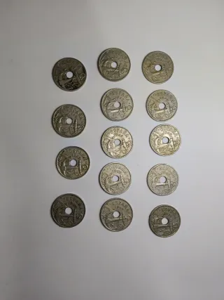 Lote 14 monedas 50 céntimos Franco 1949*51
