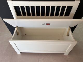 Banquito baúl infantil madera blanco