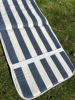 Colchoneta Tumbona Rayas Azul y Blanca