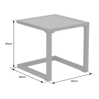 MESA AUXILIAR BARBADOS ALUMINIO BLANCO