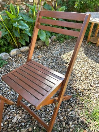 Mesa y 2 Sillas Teka Plegables Exterior