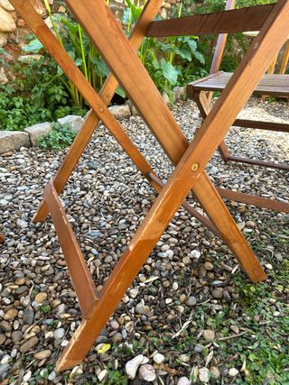 Mesa y 2 Sillas Teka Plegables Exterior