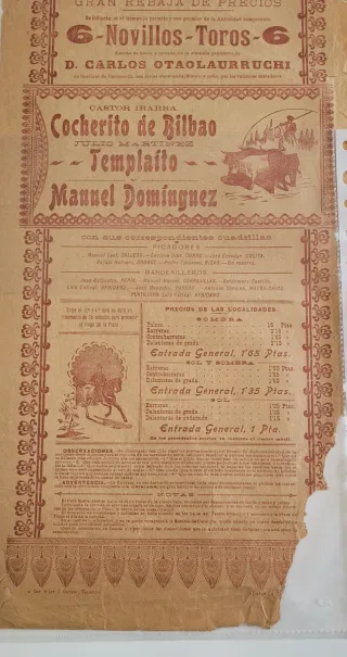 Cartel Toros Barcelona 1901