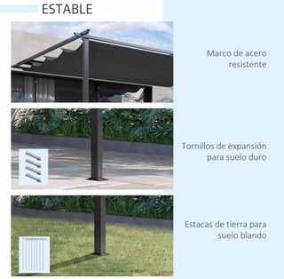 Pérgola Exterior Techo Retráctil
