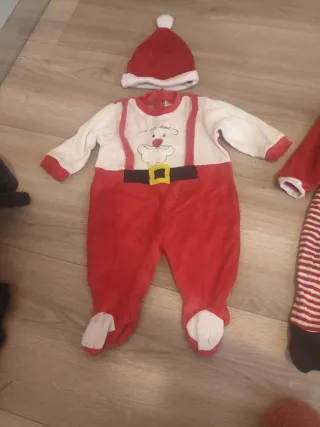 2 Bodys Papá Noel Bebé Talla 0-6 Meses