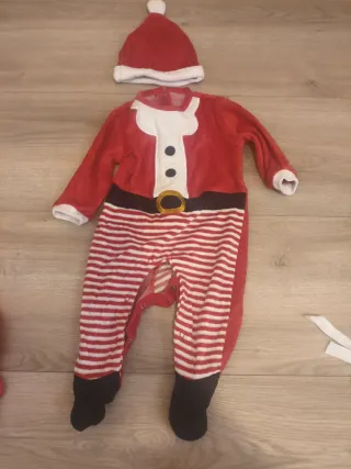 2 Bodys Papá Noel Bebé Talla 0-6 Meses