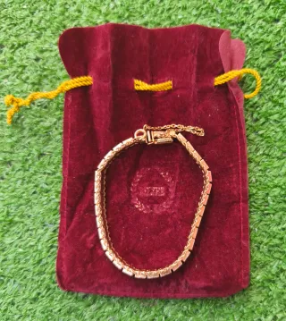 Pulsera dorada vintage eslabones cuadrados