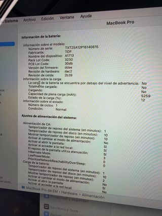 MacBook Pro 2019 13 i5 8GB RAM 128GB SSD