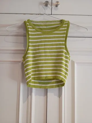 Top rayas verde y blanco