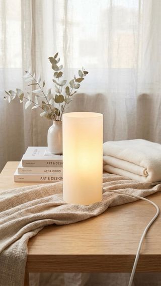 Lámpara cilíndrica de vidrio esmerilado