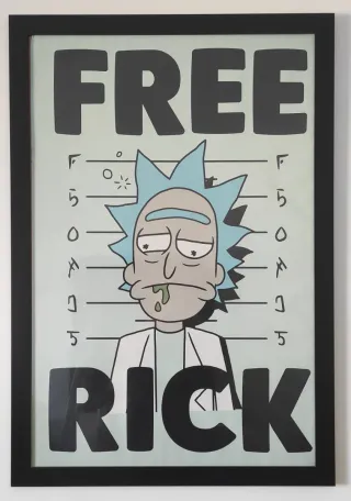 Póster Free Rick Rick y Morty con marco