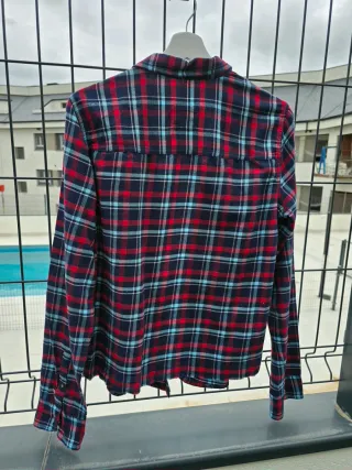 Camisa Hollister cuadros azul y rojo Talla L